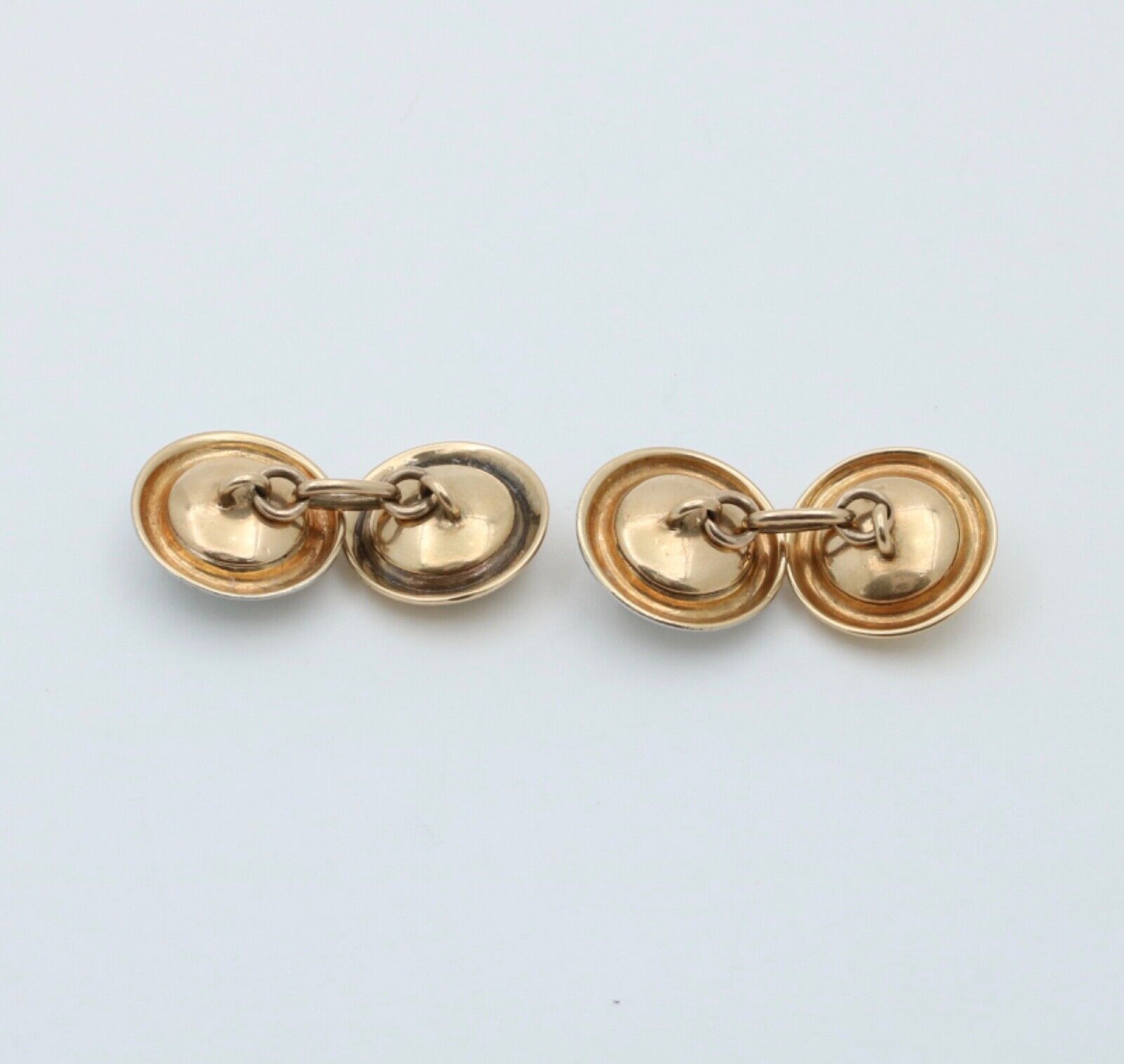 Vintage 18K White & Yellow Gold Moonstone Cufflinks