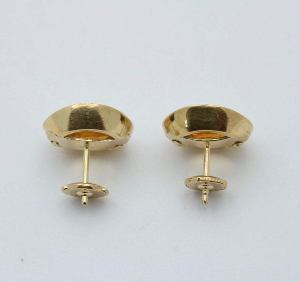 Vintage Citrine Diamonds 18K Yellow Gold Earrings