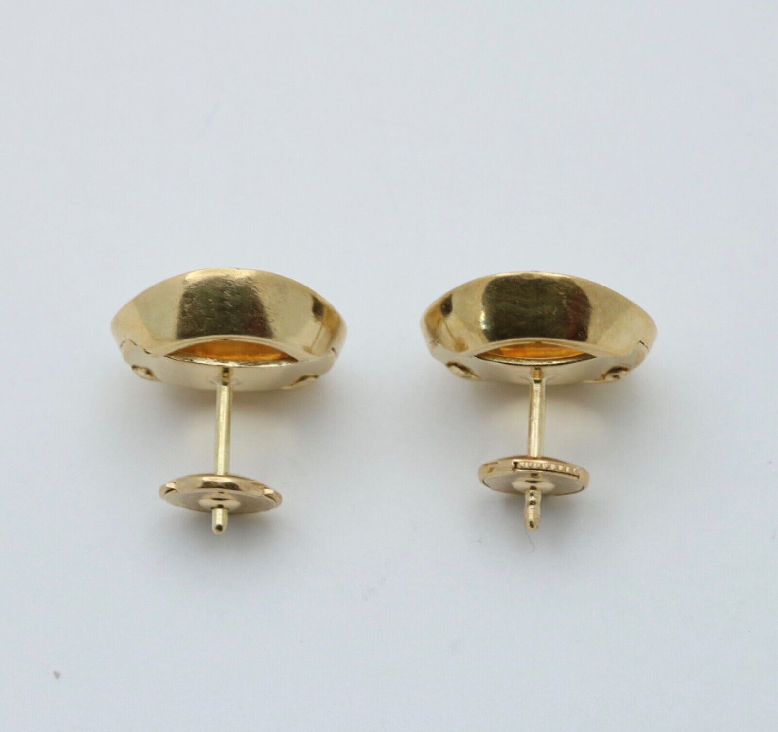 Vintage Citrine Diamonds 18K Yellow Gold Earrings