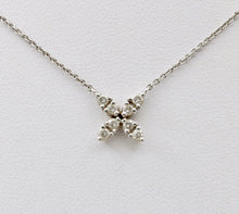 Load image into Gallery viewer, Vintage Diamonds 14K White Gold Italian Clover Pendant Chain
