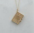 Vintage 14K Yellow Gold Bible Book Movable Pendant Charm