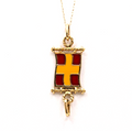 Vintage Nautical Flag 18K Yellow Gold Enamel Pendant Charm