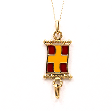 Load image into Gallery viewer, Vintage Nautical Flag 18K Yellow Gold Enamel Pendant Charm
