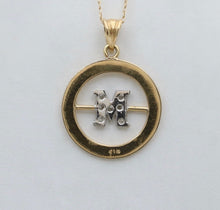 Load image into Gallery viewer, Vintage 18K Initial “M” Diamond Medallion Charm Pendant
