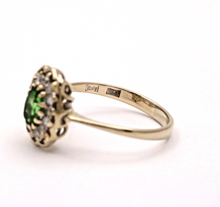 Load image into Gallery viewer, Vintage Italian Peridot Diamonds 18K Yellow Gold Ring
