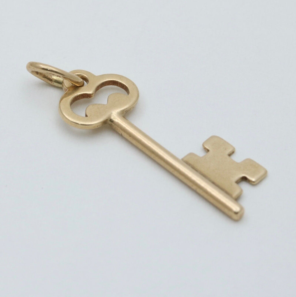 Vintage Skeleton 14K Yellow Gold Key Charm Pendant