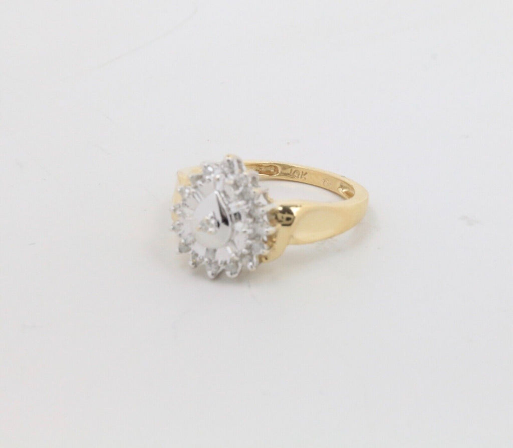 Vintage 10K Yellow & White Gold DIamond Ring