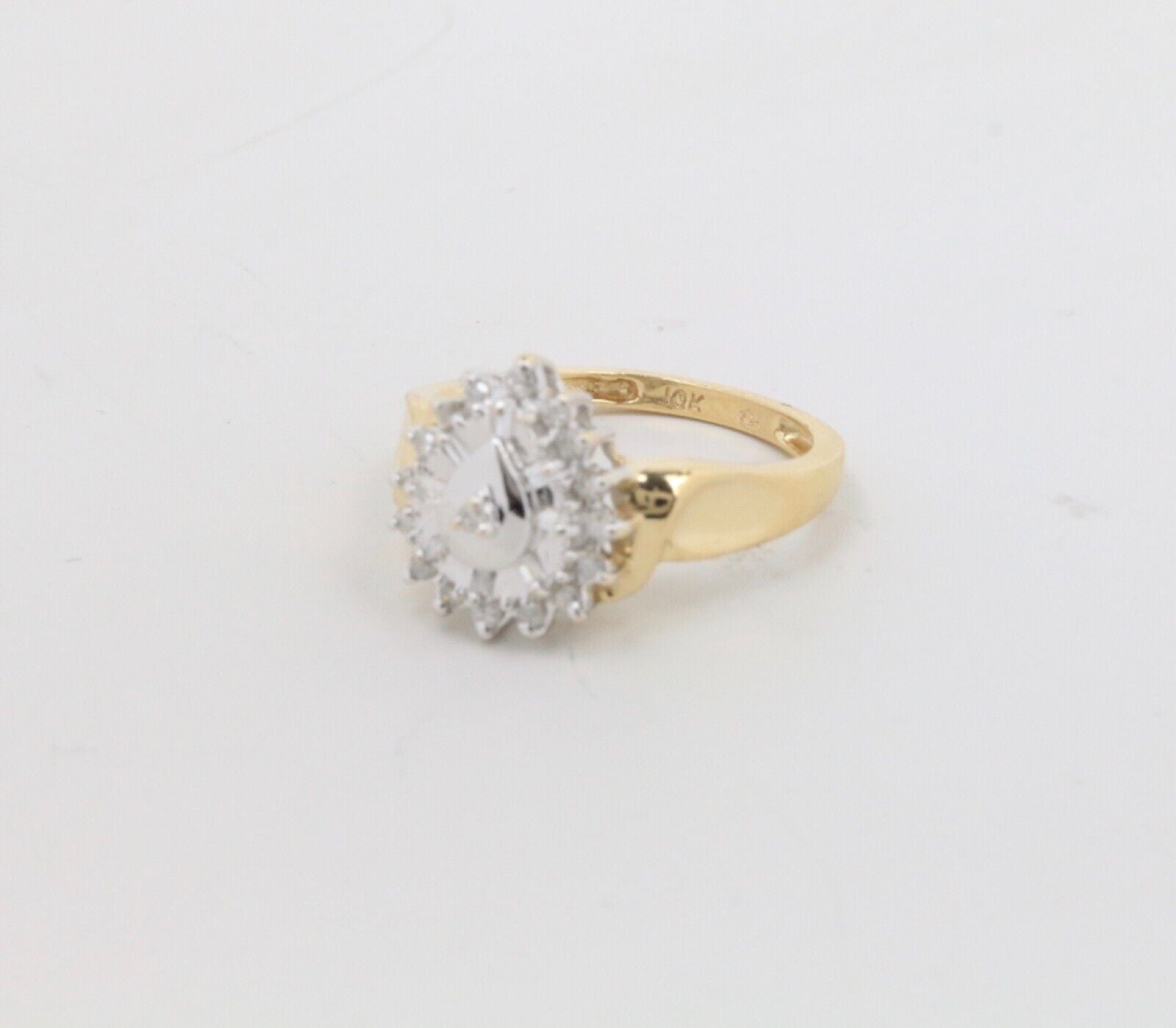 Vintage 10K Yellow & White Gold DIamond Ring