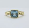 Vintage Blue Topaz 18K Yellow Gold Arto Vandian Ring