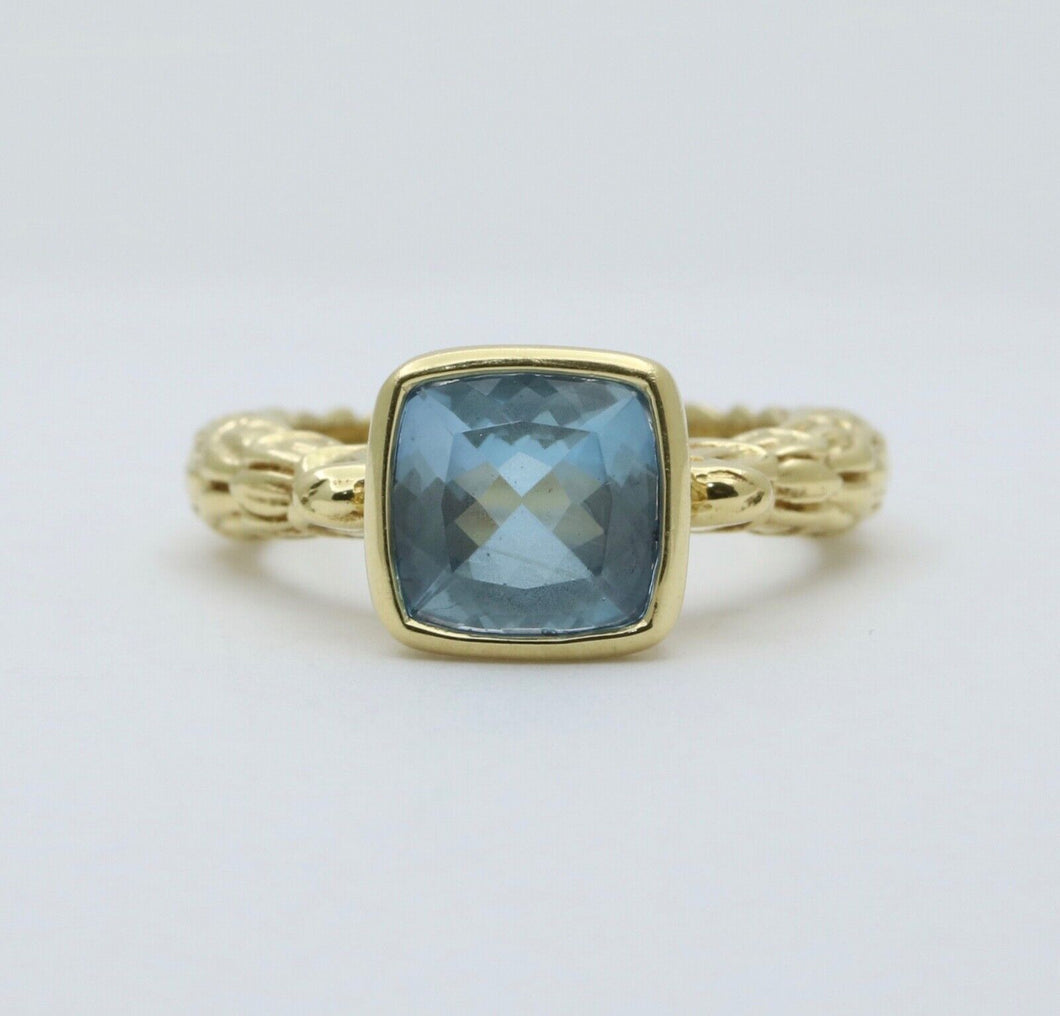 Vintage Blue Topaz 18K Yellow Gold Arto Vandian Ring