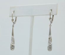 Load image into Gallery viewer, 14K White Gold Diamond Dangling Earrings
