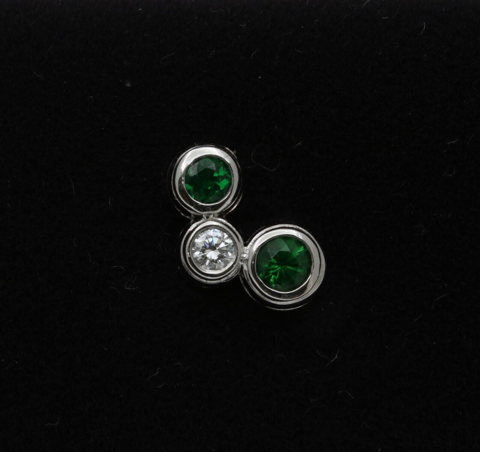 Tiffany and Co. Tsavorite Diamond Platinum Earring Studs