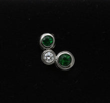 Load image into Gallery viewer, Tiffany and Co. Tsavorite Diamond Platinum Earring Studs
