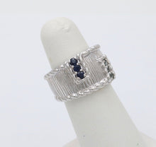 Load image into Gallery viewer, Judith Ripka 925 Sterling Silver Synthetic Stones Wide Band Ring
