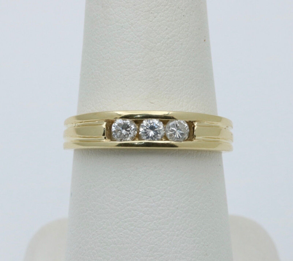 Vintage Diamonds 14K Yellow Gold Unisex Band