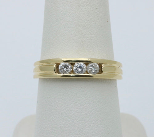 Vintage Diamonds 14K Yellow Gold Unisex Band