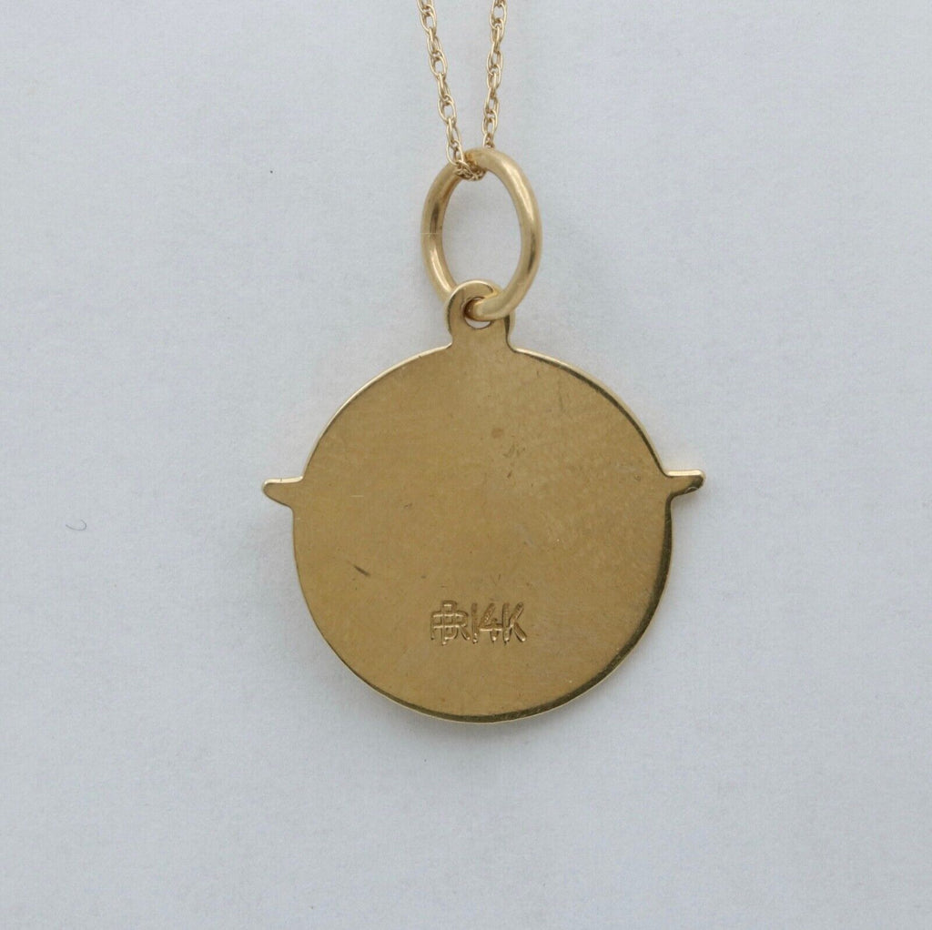Vintage 14K Gold Holy Spirit Medallion Pendant