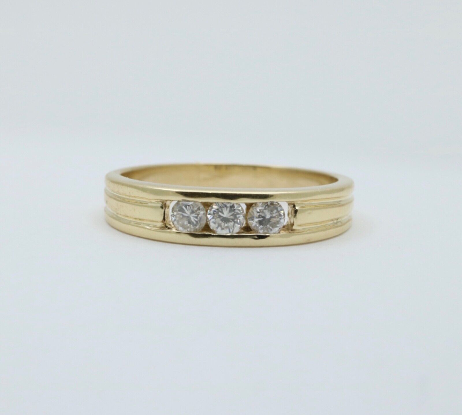 Vintage Diamonds 14K Yellow Gold Unisex Band