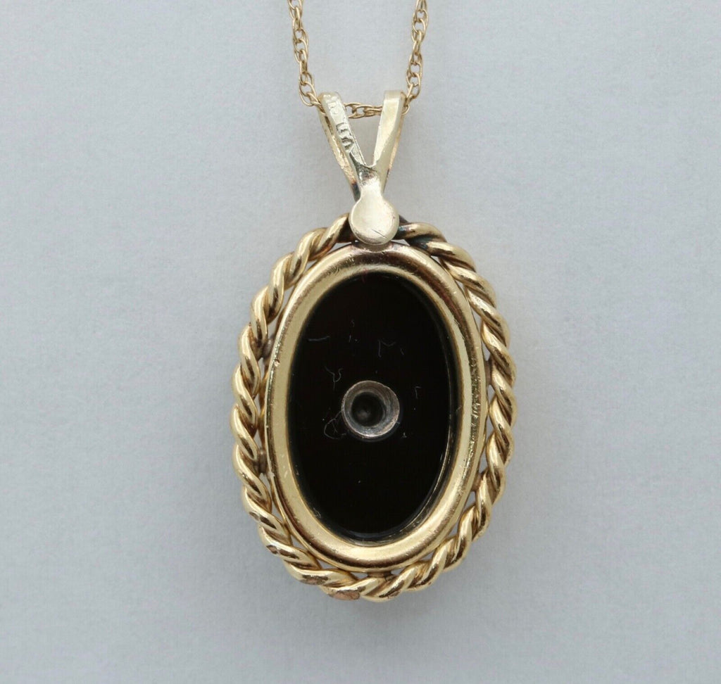 Vintage Onyx & Diamond Charm Pendant