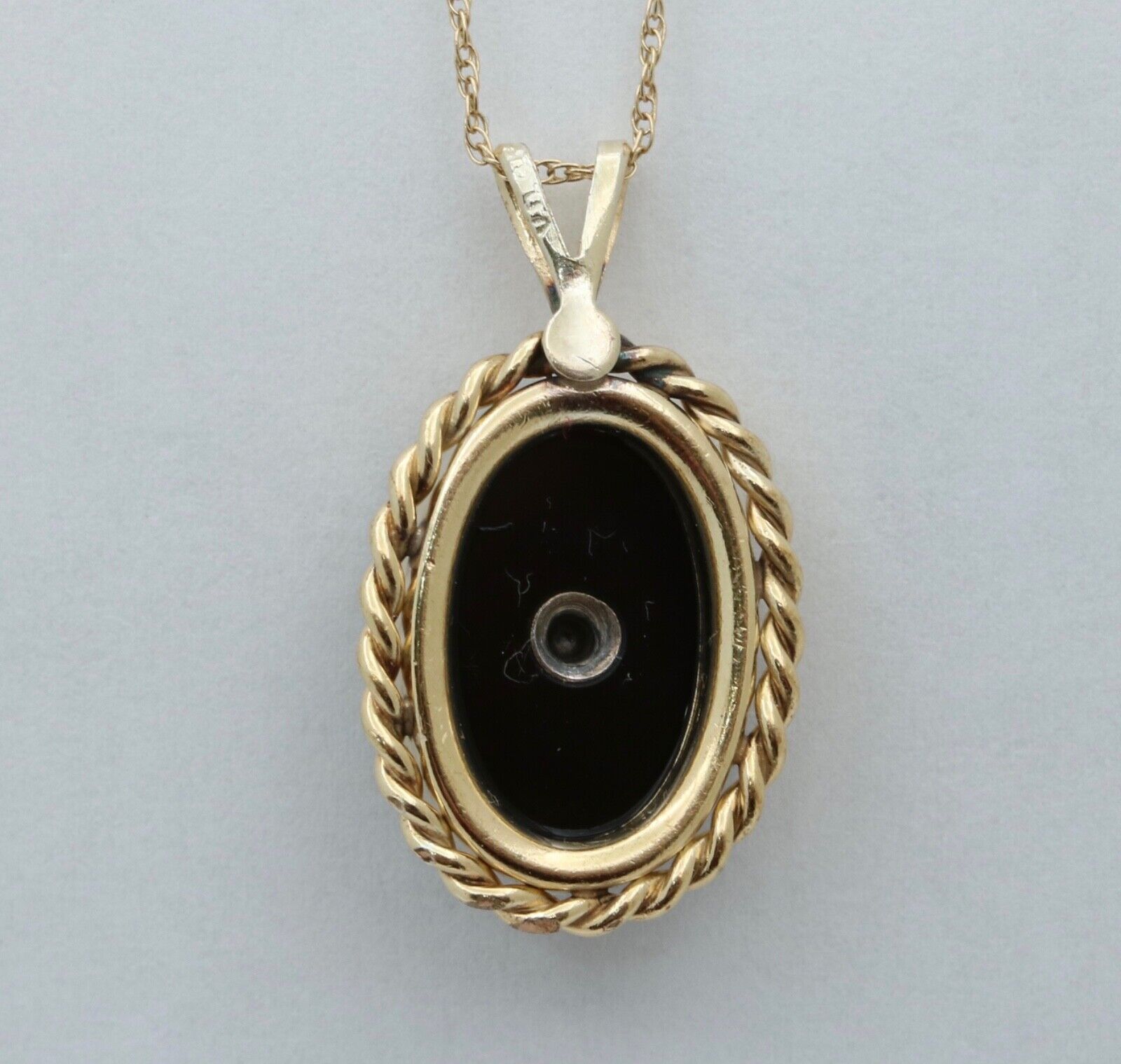 Vintage Onyx & Diamond Charm Pendant