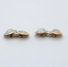 Load image into Gallery viewer, Vintage 18K White &amp; Yellow Gold Moonstone Cufflinks
