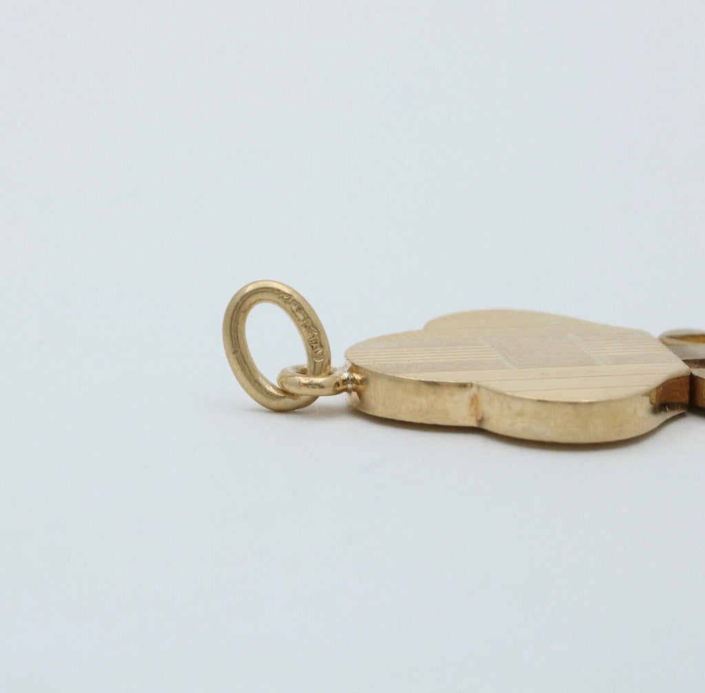Art Deco Key & Key Cap 14K Yellow Gold Pendant