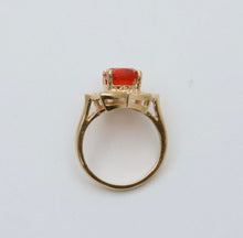 Load image into Gallery viewer, Vintage Mexican Fire Opal Filagree 14K Yellow Gold Ring
