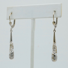 Load image into Gallery viewer, 14K White Gold Diamond Dangling Earrings
