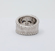 Load image into Gallery viewer, Judith Ripka 925 Sterling Silver Synthetic Stones Wide Band Ring
