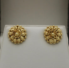 Load image into Gallery viewer, Etrascan Style 22K Gold Flower Studs Earring
