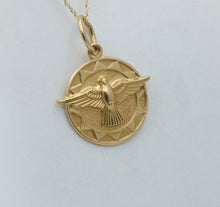 Load image into Gallery viewer, Vintage 14K Gold Holy Spirit Medallion Pendant
