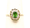 Vintage Italian Peridot Diamonds 18K Yellow Gold Ring