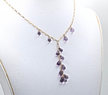 Load image into Gallery viewer, Vintage Amethyst 14K Yellow Gold Droplet Necklace
