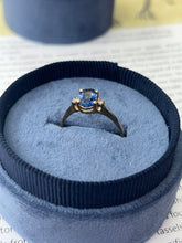 Load image into Gallery viewer, Vintage 14K Yellow Gold Sapphire &amp; Diamond Ring, Engagement Ring
