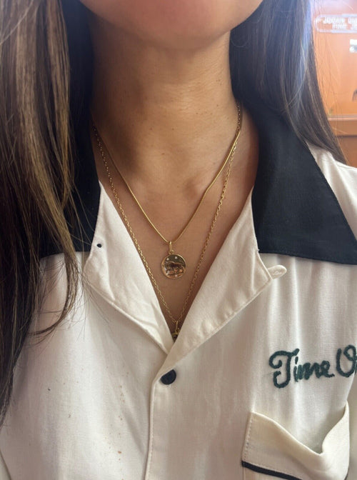 Vintage 14K Yellow Gold Zodiac Taurus Enamel Charm Pendant