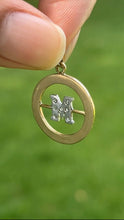 Load image into Gallery viewer, Vintage 18K Initial “M” Diamond Medallion Charm Pendant
