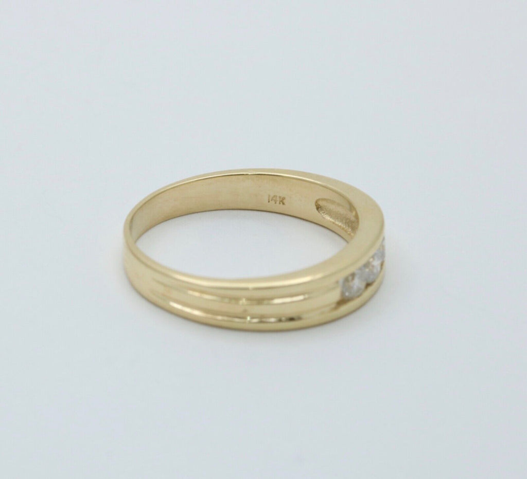 Vintage Diamonds 14K Yellow Gold Unisex Band