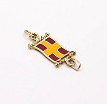 Load image into Gallery viewer, Vintage Nautical Flag 18K Yellow Gold Enamel Pendant Charm
