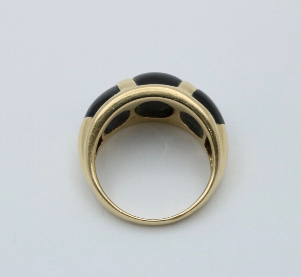 Vintage 14K Yellow Gold Black Onyx Dome Ring