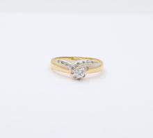 Load image into Gallery viewer, Vintage 18K Yellow Gold &amp; Platinum Geometric Diamond Ring
