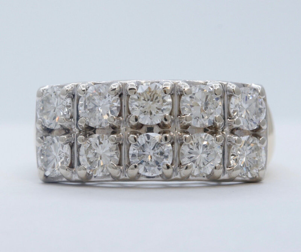 Vintage 14K Two-Tone Gold Diamond Stacking Band | Approx. 2.00 ctw