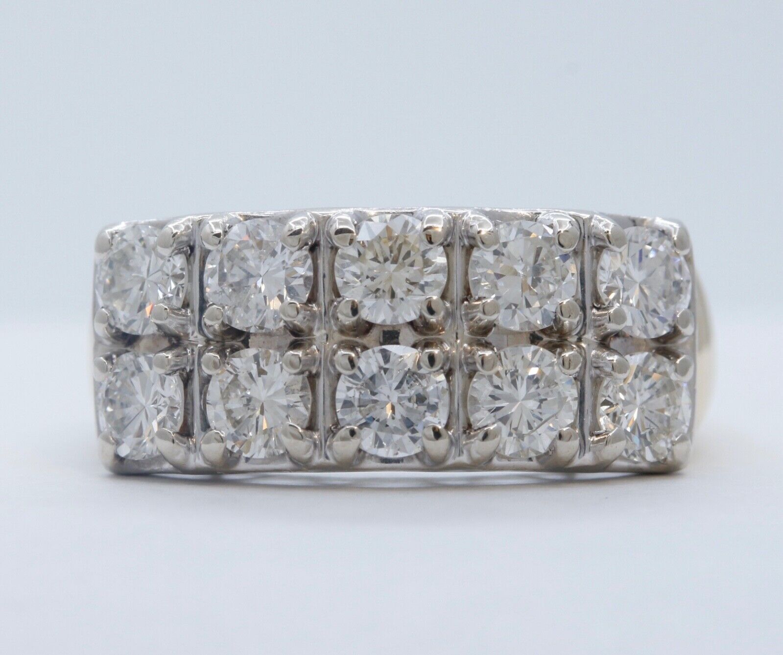 Vintage 14K Two-Tone Gold Diamond Stacking Band | Approx. 2.00 ctw