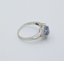 Load image into Gallery viewer, Vintage Sapphire Diamonds 18K White Gold Ring
