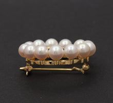 Load image into Gallery viewer, Vintage Mikimoto 18K Yellow Gold Pearl Circle Brooch
