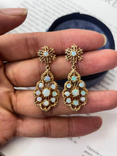 Load image into Gallery viewer, Vintage 14K Yellow Gold Opal Dangling Earrings
