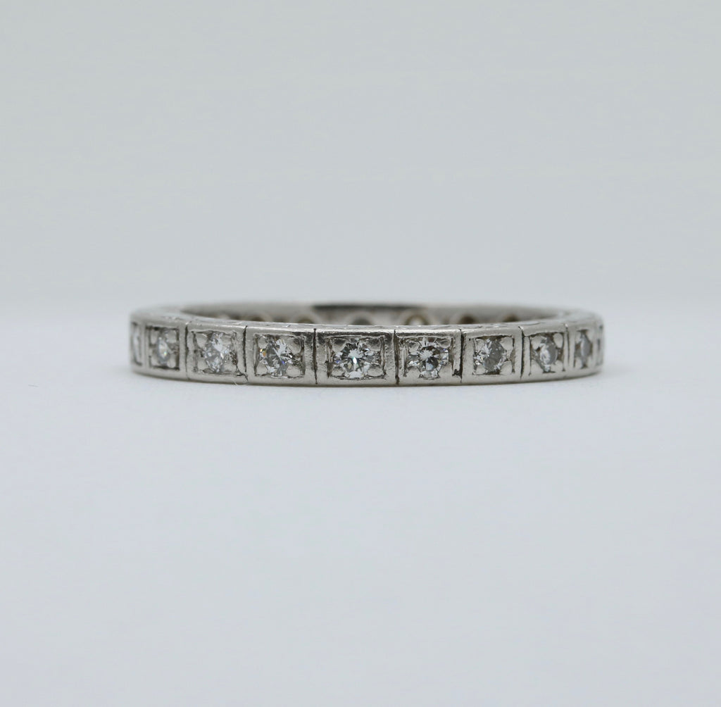 Antique Art Deco Platinum and Diamond Eternity Band