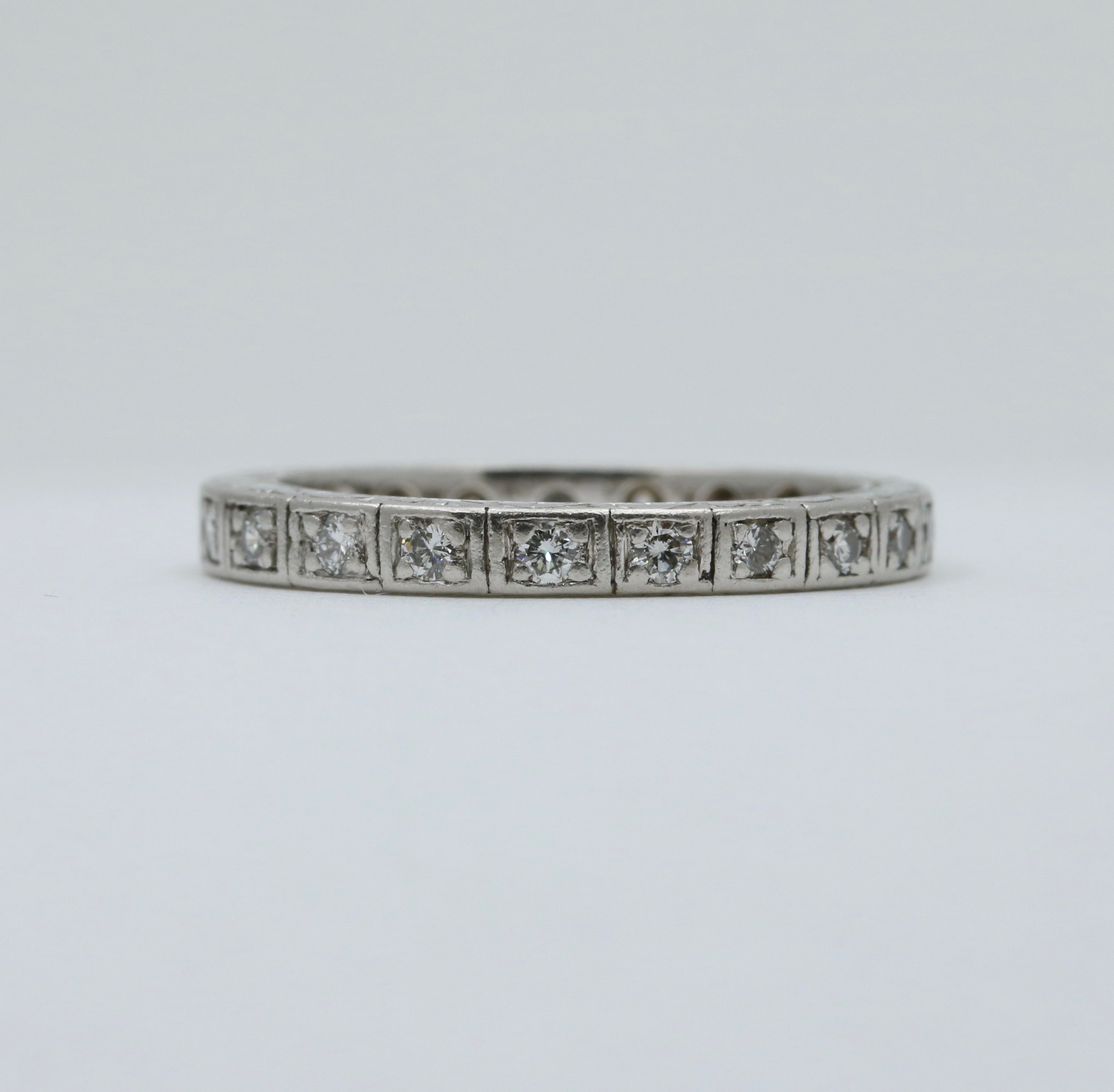 Antique Art Deco Platinum and Diamond Eternity Band