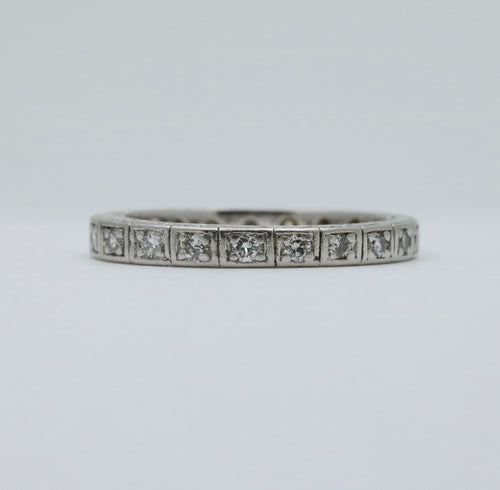 Antique Art Deco Platinum and Diamond Eternity Band