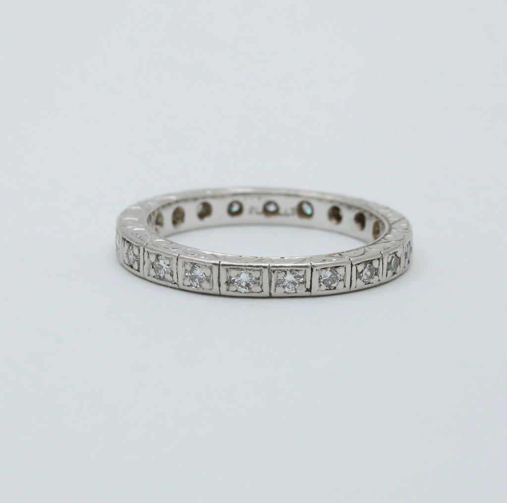 Antique Art Deco Platinum and Diamond Eternity Band