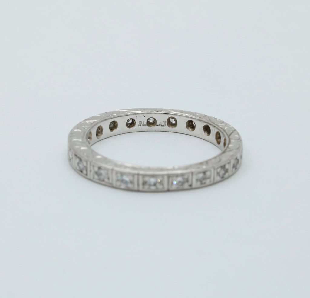 Antique Art Deco Platinum and Diamond Eternity Band